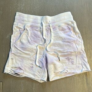 Purple and white tie dye comfy shorts